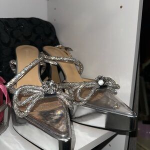 Silver Embellished Women's Shoes